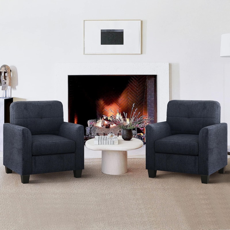 Mid-Century Upholstered Accent Chair Single Sofa with Armrest - 32.5"Lx28.9"Wx36.2"H