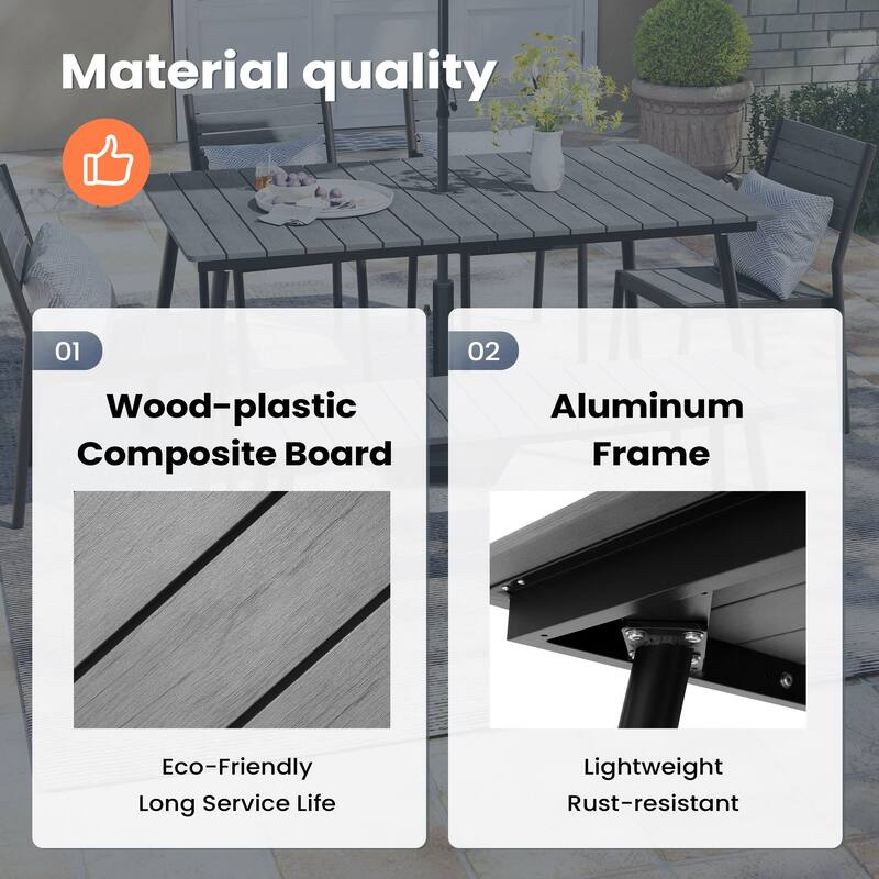 Pellebant Outdoor Patio Dining Set with Stackable Dining Chairs and Bench