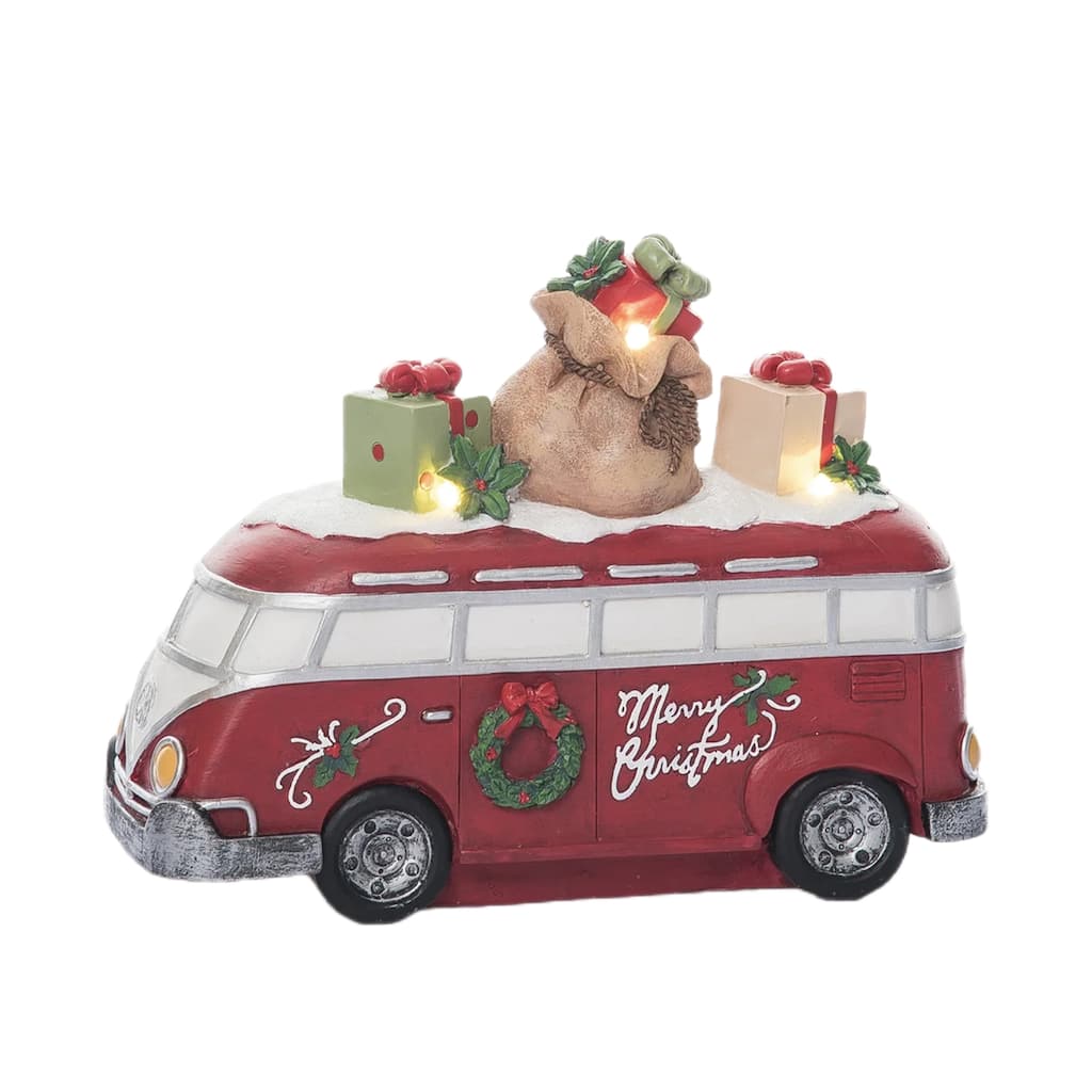 Transpac Resin 10 in. Holiday Vintage Van Figurine