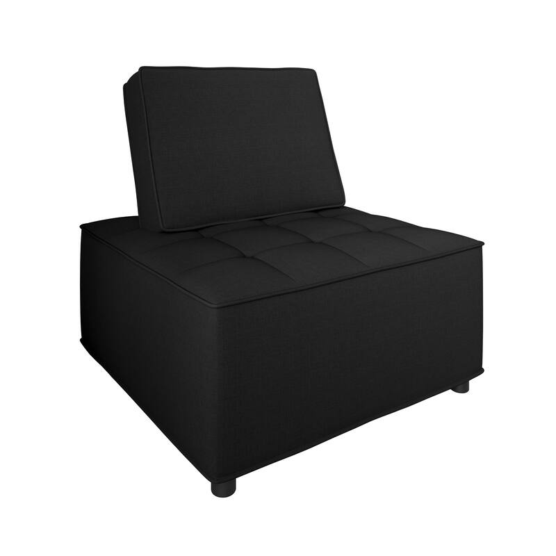 Clayfell Lancy Linen Tufted Square Accent Chair