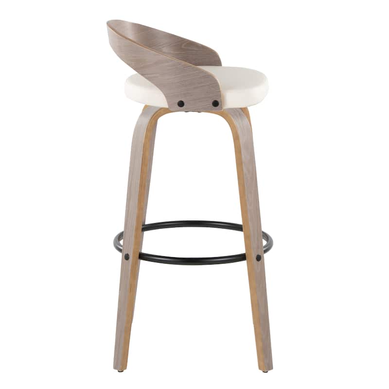Carson Carrington Stavanger 30" Fixed-Height Bar Stool with Bent Wood Legs & Round Footrest (Set of 2)