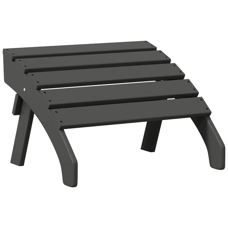 Polytrends Altura Outdoor Adirondack Folding Ottoman - Gray