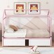 preview thumbnail 1 of 23, Twin XL to King Metal Twin Size House Platform Bed with 2 Drawers Pink