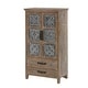 preview thumbnail 7 of 9, Farmhouse Wood and Metal 2-Drawer 2-Door Storage Cabinet - 4-Ft Tall
