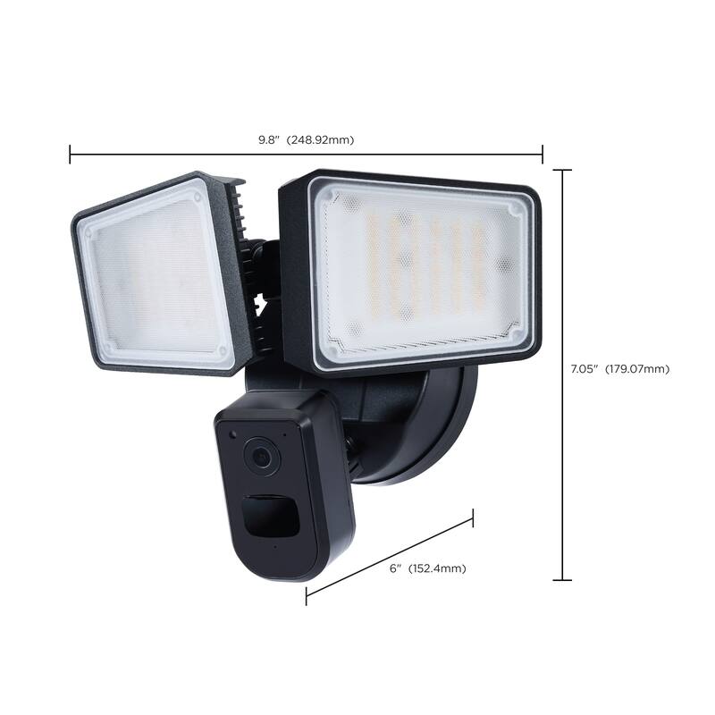 36W Rectangular Outdoor SMART Security Light with Camera Starfish Enabled Tunable White Black