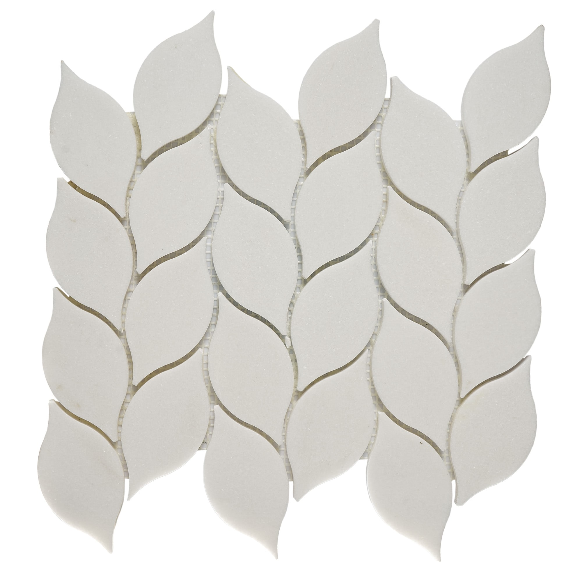 Thassos Marble Leaf Polished Mosaic Tile