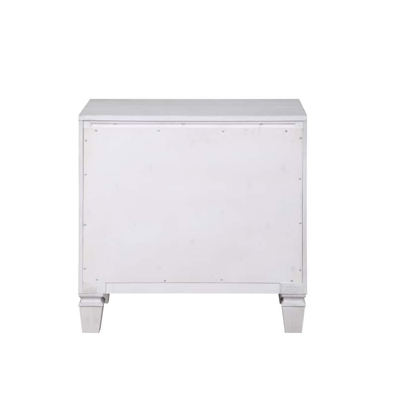 Transitional Solid Wood Frame 2-Drawers Nightstand