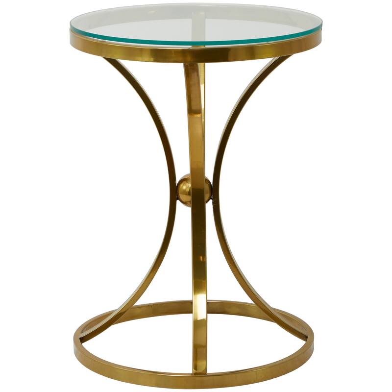 Stainless Steel Contemporary Accent Table - Gold