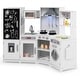 preview thumbnail 3 of 28, Gymax Corner Kids Play Kitchen Wooden Pretend Toy Kitchen w/ Realistic White