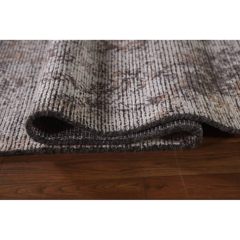 Beige Modern Area Rug Handmade Wool Carpet - 8'0"x 11'4"