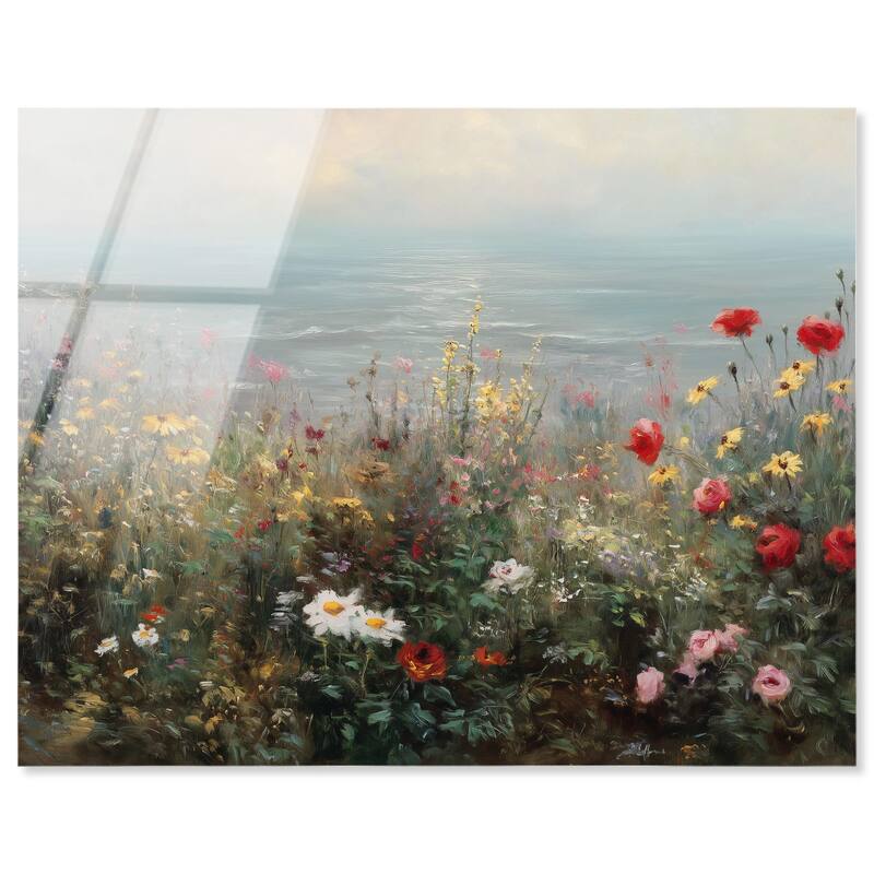 Misty Ocean Field I Acrylic by Art Remedy, Ready to Hang - 24" x 20"