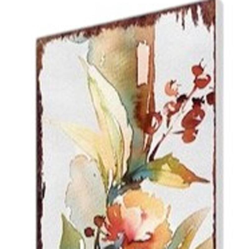 HomeRoots 42" Burgundy Off White And Orange Solid Wood Pumpkin Garden Stake