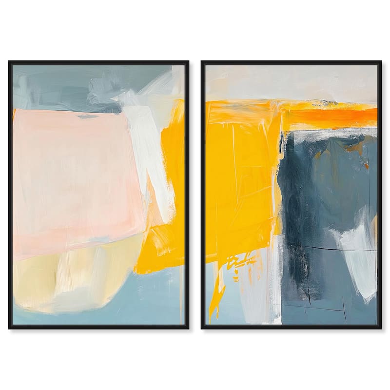 Skyward Radiance II Canvas Set of 2 by Art Remedy - 16" x 24" - Black