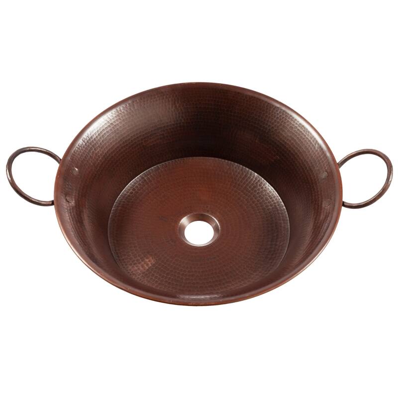 Copernicus Copper 21" Round Vessel Sink with Ashfield Vessel Faucet Kit
