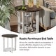 preview thumbnail 15 of 22, COZAYH Farmhouse Coffee Table with Storage Shelf, Rustic Round Country Accent Table with Stunning Radial Pattern, End table