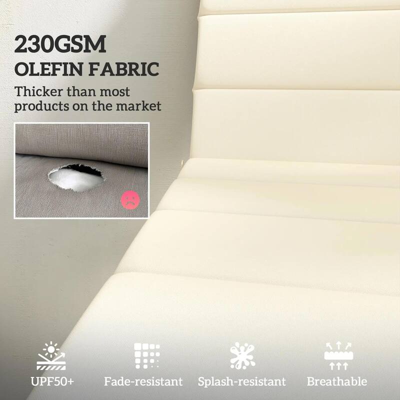 80" x 26" Foldable Lounge Chair Cushions Set of 2, Outdoor UPF50