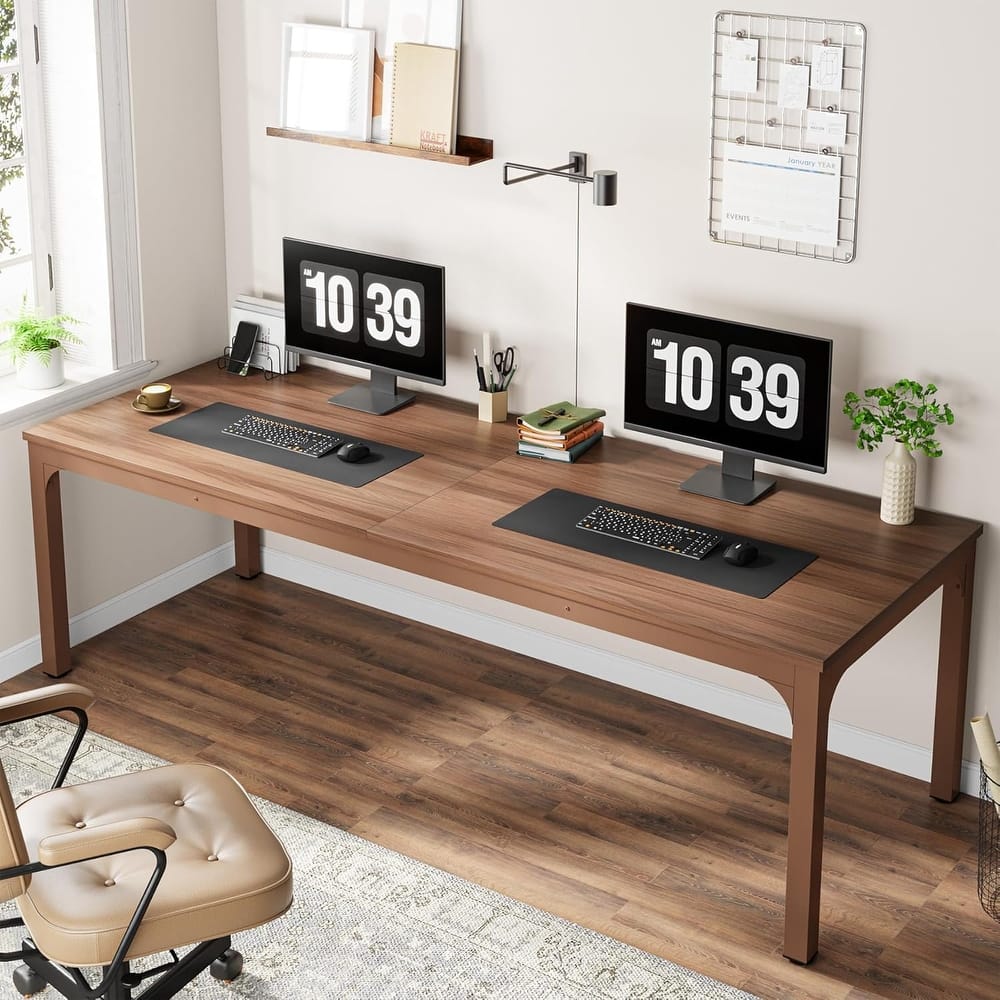 78.7" Extra Long 2-Person Computer Desk, Double Workstation for Home Office