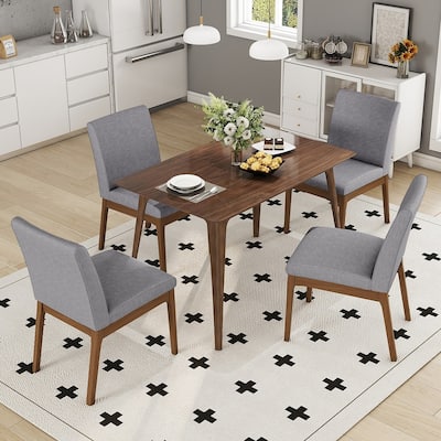 5PCS Solid Wood Dining Table Set
