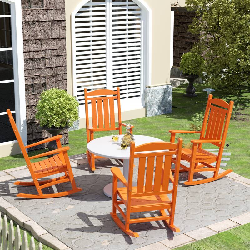 Laguna Hdpe All Weather Outdoor Patio Rocking Chair (Set of 4)