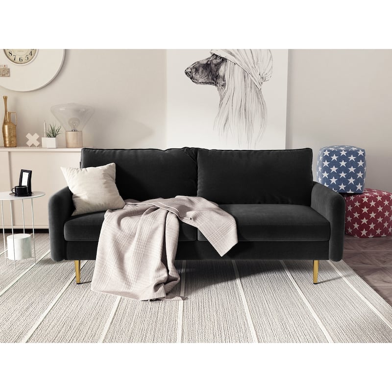 70'' Velvet Square Arm Sofa