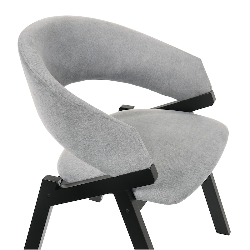 Talulah Mid Century Modern Gray Curved Back Upholstered Dining Chairs - Set of 2