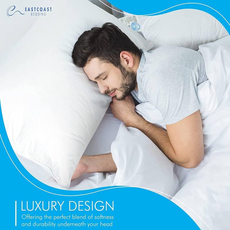 White Goose Down Pillows 550 Fill Power Cotton Shell