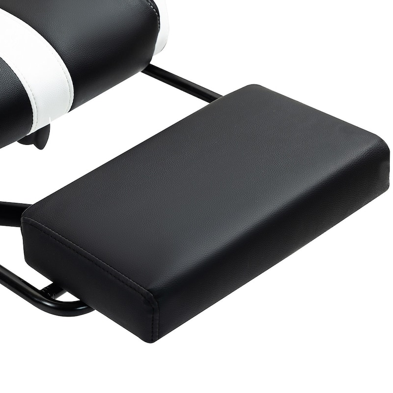 EROMMY RGB LED Gaming Chair with Thickened Massage Lumbar Pillow & Upgraded Footrest, Reclining Ergonomic Chair