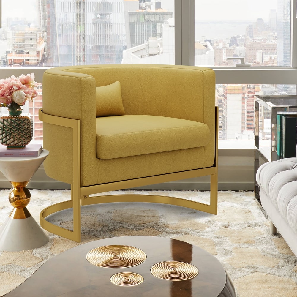 Accent Chair, Velvet Barrel Chair Modern Arm Chair for Living Room