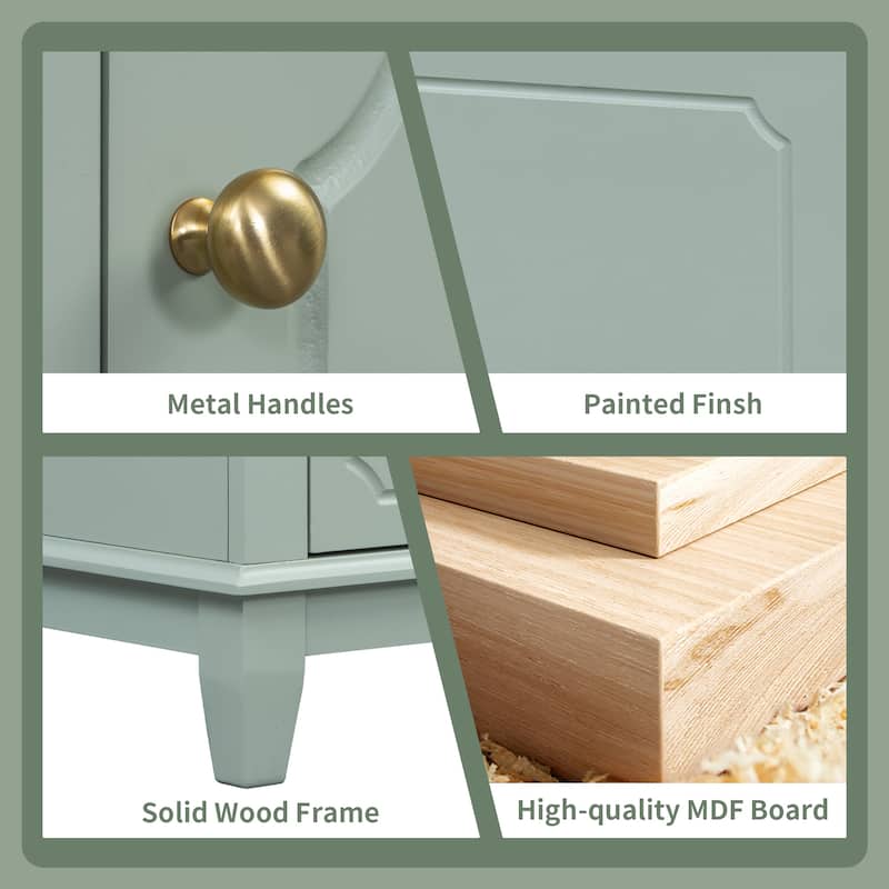GDFStudio 30" Freestanding Bathroom Vanity with Ceramic Sink and Storage Drawers - 30" W x 18" D x 33.8" H