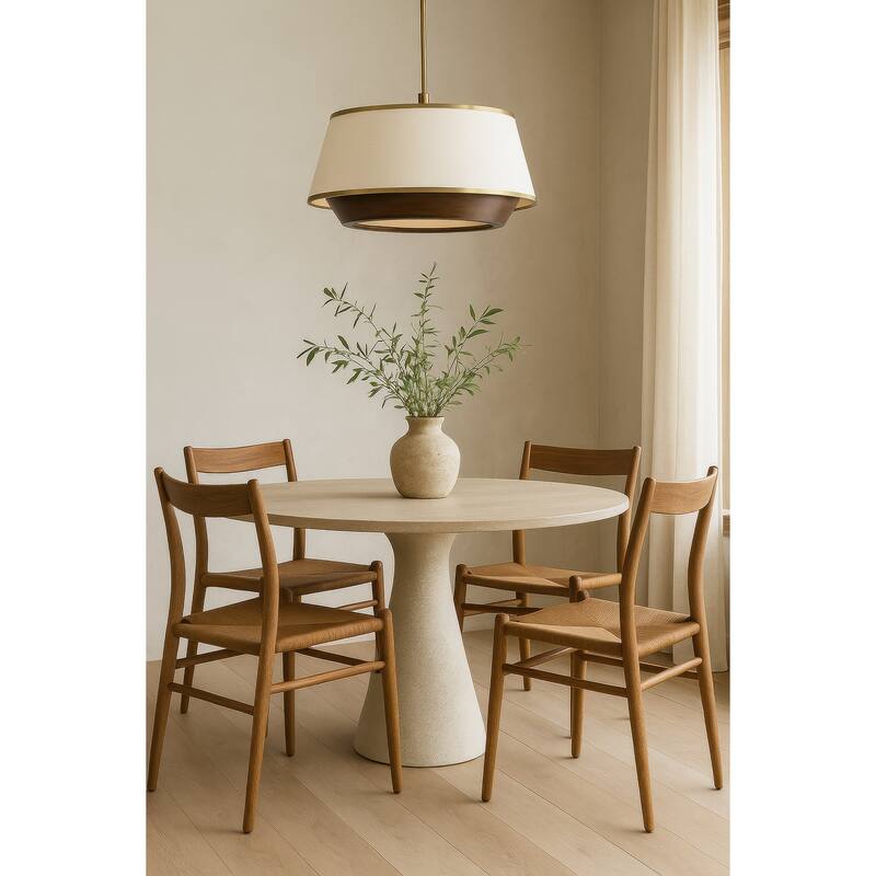 Varaluz Desert Flyer 6-Light Pendant - Satin Brass/Medium Walnut