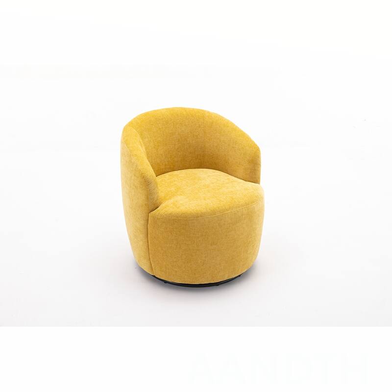 Chenille Swivel Barrel Chair