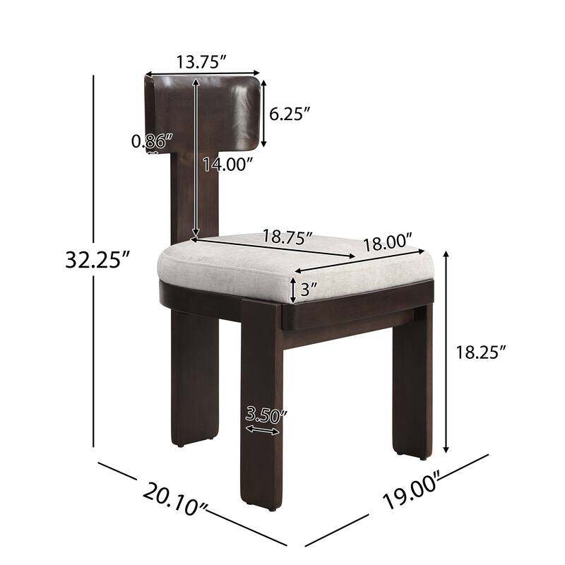 Upholstered Dining Chairs Set of 2 Solid Rubber Wood Legs, 330 LBS Weight Capacity