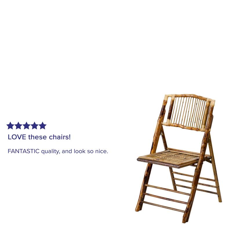 Bamboo Wood Folding Dining Chairs for Formal Events (Set of 4)