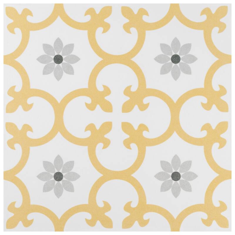 Merola Tile Daria Dandelion 9-3/4" x 9-3/4" Porcelain Floor and Wall Tile