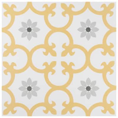 Merola Tile Daria Dandelion 9-3/4" x 9-3/4" Porcelain Floor and Wall Tile