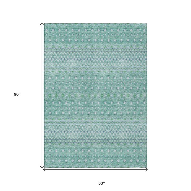HomeRoots Tribal Transitional Rectangle Outdoor Rug