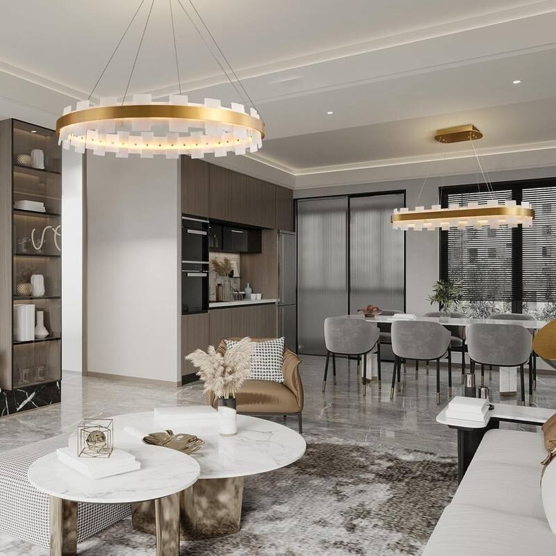 Light luxury marble ring pendant lamp