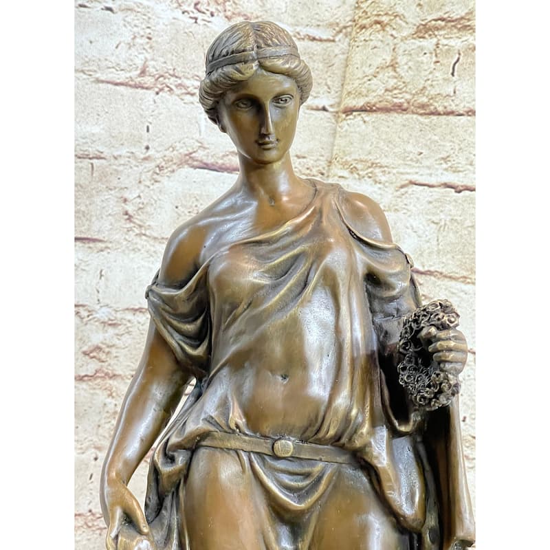 Woman Clutching Grapes Bronze Figure Statue Sculpture Auguste Moreau 21 Inches X 7.5 Inches