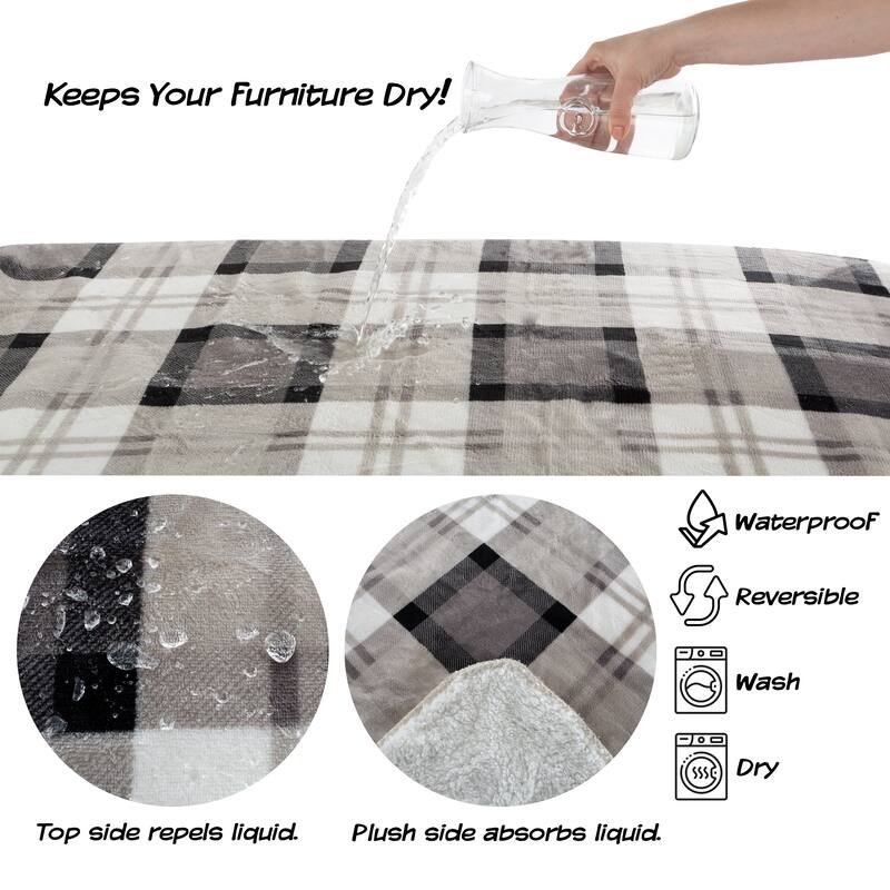 Waterproof Blanket for Dogs and Cats - Reversible Throw for Couch, Bed, or Car