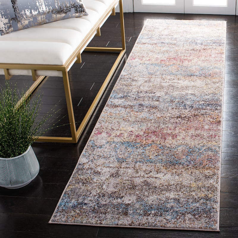 SAFAVIEH Bristol Nieki Vintage Boho Oriental Polyester Rug - 2'3" x 8' Runner - Turquoise/Multi