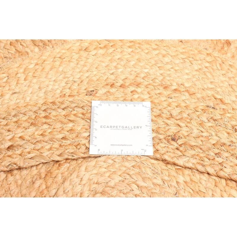 ECARPETGALLERY Braided Weave Palas Denizli Tan Jute Rug - 3'2 x 3'2