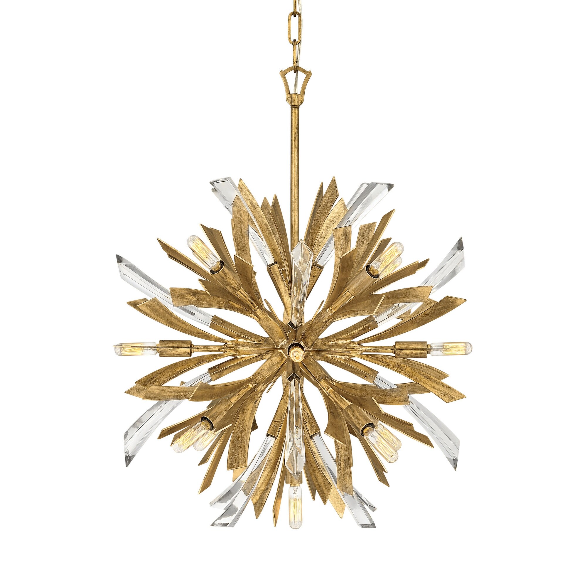 Fredrick Ramond FR40909  Vida 12 Light 34" Wide Abstract Chandelier (Burnished Gold - 3 Tiers) - Chandeliers For Bedrooms by Overstock.com