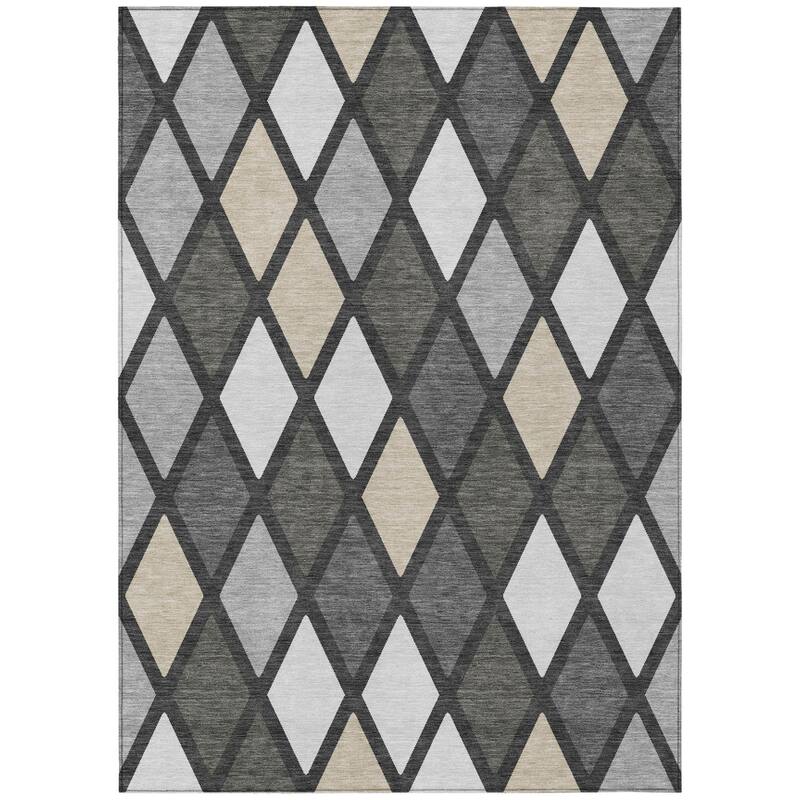HomeRoots Geometric Transitional Rectangle Outdoor Rug