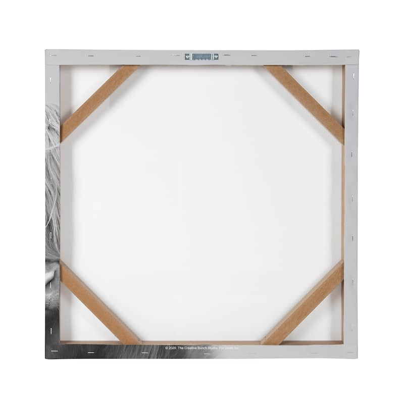 Kate and Laurel Hey Dude Cow Gray Canvas by The Creative Bunch Studio
