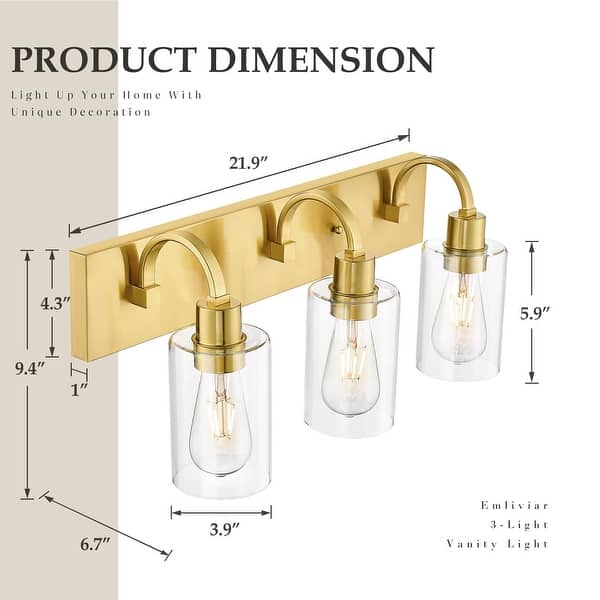 dimension image slide 18 of 26, Bathroom Vanity Light Fixtures - Farmhouse Wall Light for Bathroom