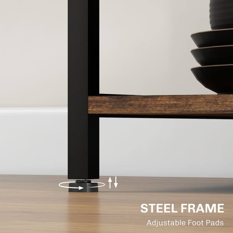 Modern S Shaped 5 Tier Bookshelf Room Divider with Open Back Design for Living Room and Office Decor - 31.5'L x 12" W x 57.25" H