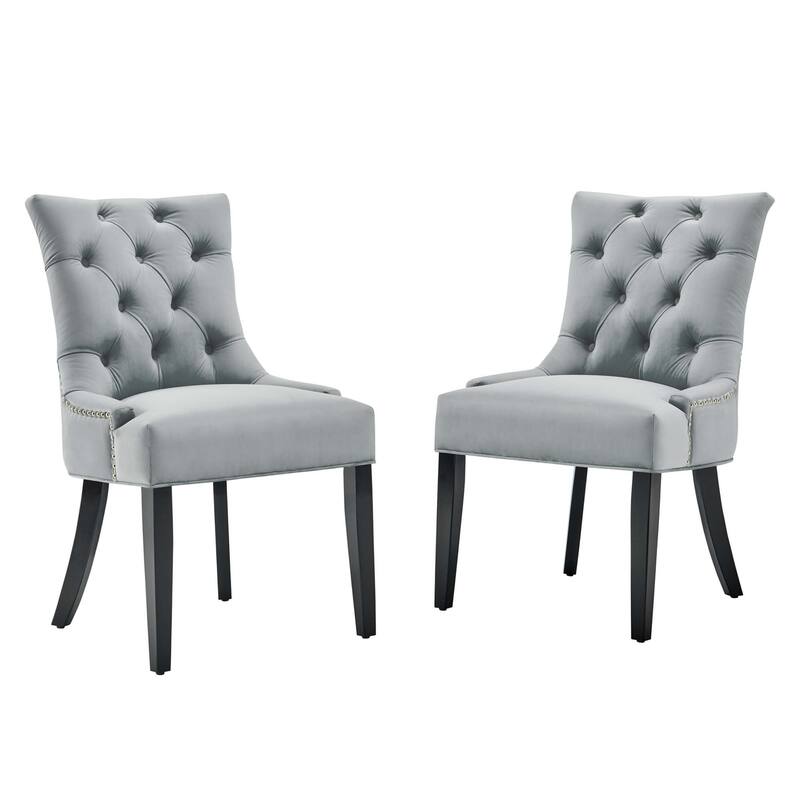 Silver Orchid Kornman Velvet Dining Side Chairs (Set of 2)