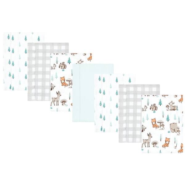 slide 1 of 1, Hudson Baby Cotton Flannel Burp Cloths, Neutral Woodland Pals 7-Pack, One Size - Neutral Woodland Pals 7-Pack - One Size One Size - Neutral Woodland Pals 7-Pack