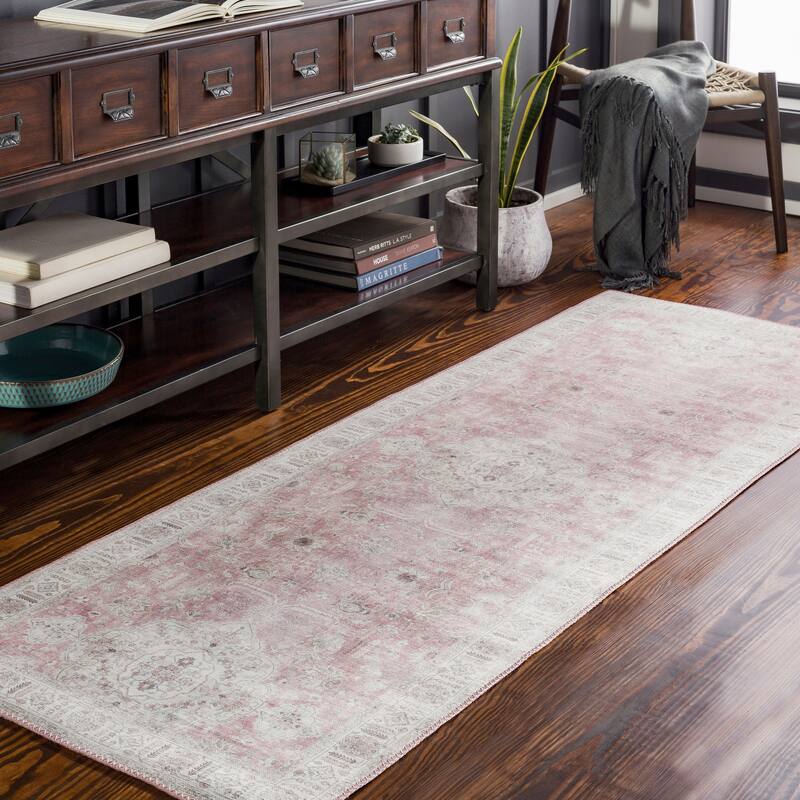 Livabliss Nydia Traditional Medallion Printed Area Rug - Blush - 2'6" x 7'6" Runner