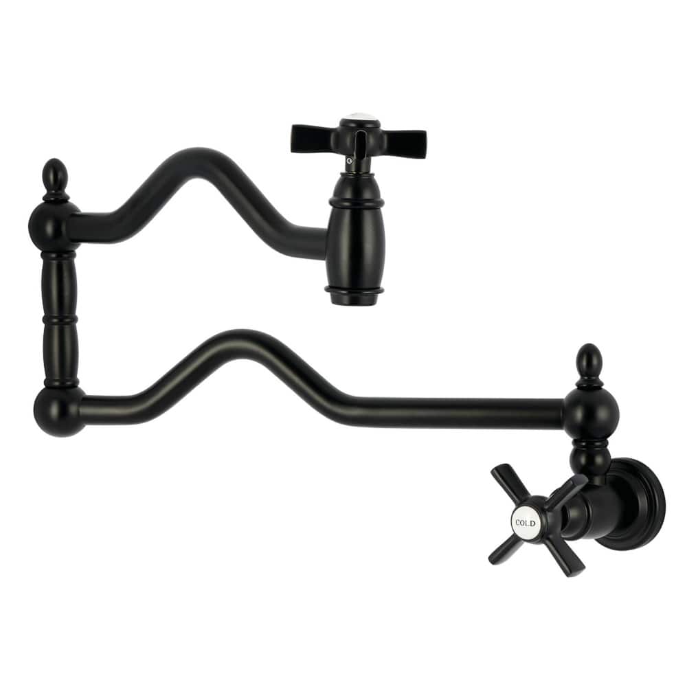 Kingston Brass Essex Double-Handle Wall-Mount Pre-Rinse Bridge Kitchen Faucet